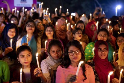 Concentració del 8 de març a Dacca, capital de Bangladesh.