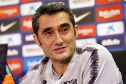 Ernesto Valverde, durant la prèvia del partit de Lliga.