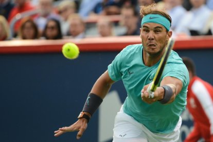 Rafa Nadal durante el partido de cuartos en el torneo de Montreal ante el italiano Fabio Fognini.