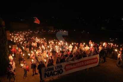 Marxa de torxes per l'autoderminació a Lleida.