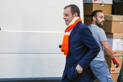 El expresidente del Fútbol Club Barcelona Sandro Rosell, a su llegada a la Audiencia Nacional en Madrid,