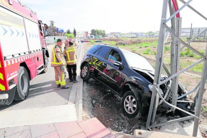 Lloc de l’atropellament ahir a la tarda a Cervera.