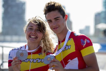 Nerea Langa y Nil Llop, los dos oros ayer del equipo español.