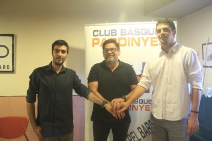 Jordi Mauri, en el centro, junto a Gerard Encuentra y Carles Gasque, presentados ayer.