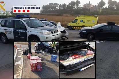 El conductor fugitiu va ser detingut finalment a Jorba després de xocar amb dos vehicles policials.