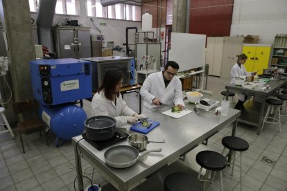 Imagen de archivo de investigadores en el laboratorio de Tecnología de los Alimentos de Agrónomos.