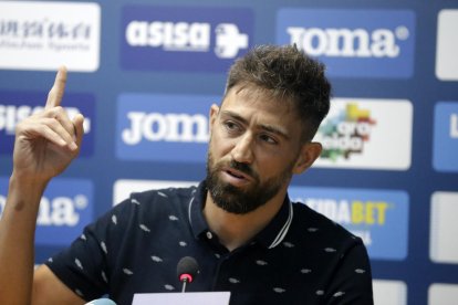 Manuel Jesús Casas “Molo”, durante su presentación como nuevo entrenador del Lleida Esportiu.