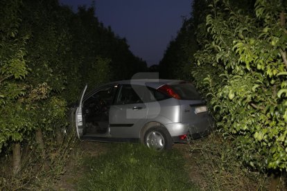 Salida de vía de un coche en la carretera de Corbins.