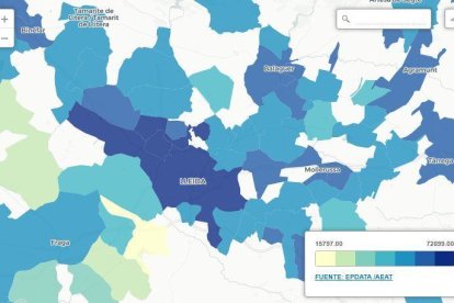 Els municipis de Lleida que tenen els veïns més rics