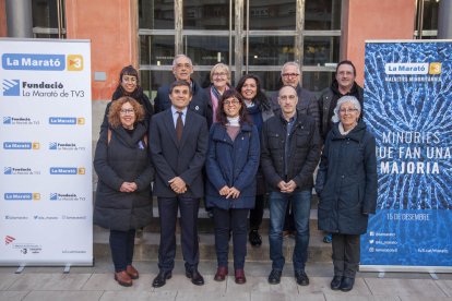 Un momento de la presentación ayer de las actividades de La Marató en Tàrrega. 