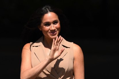 La duquesa de Sussex, Meghan Markle, ayer. 