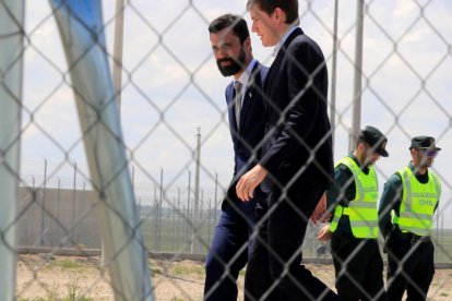 Roger Torrent, a su salida ayer de la cárcel de Estremera tras visitar a los presos.