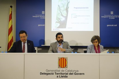 Ramón Farré, Chakir El Homrani y Mercè Garau, ayer.