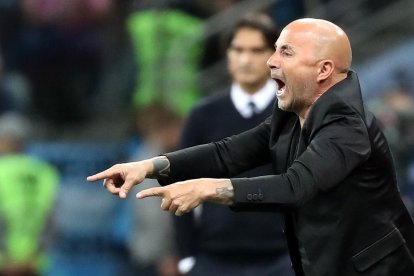 Jorge Sampaoli da instrucciones durante el partido ante Islandia.