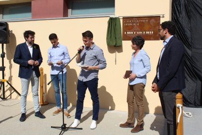 Un momento del homenaje que se tributó ayer en La Seu d’Urgell a Emili Vicente.