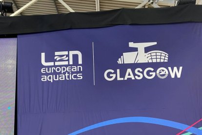 Quatre representants del CN Lleida, ahir a Glasgow.