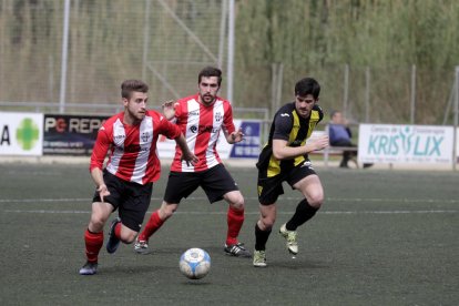 Acció transcorreguda durant el partit entre el Pardinyes i el Puigvertenc.