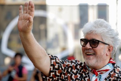 El director manchego Pedro Almodóvar llegó ayer al festival.