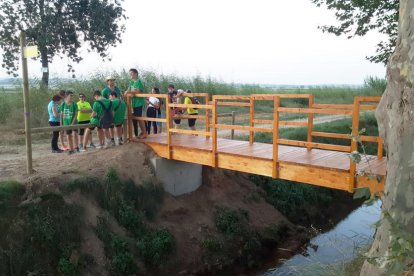 Imagen de la pasarela en el camino de Montgai, en Linyola.