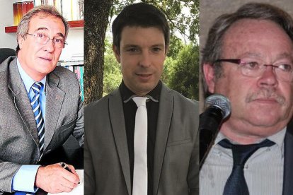 Los alcaldes de Guixers, Marià Chaure; Pinós, Jordi Casellas; y la Coma i la Pedra, Jaume Oriol.