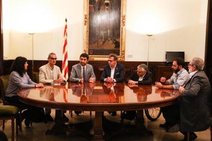 Un moment de la reunió d'aquest dimecres a la Diputació de Lleida.