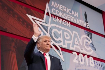 Trump, durante la 45ª Conferencia anual de Acción Política Conservadora en Maryland.