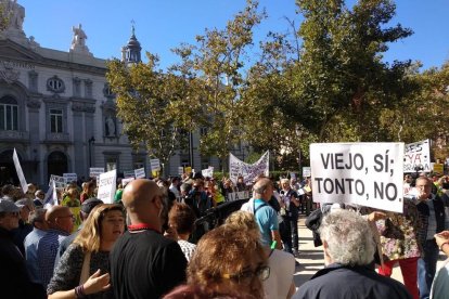 Imagen de una protesta del pasado miércoles ante las puertas del Tribunal Supremo en Madrid. 