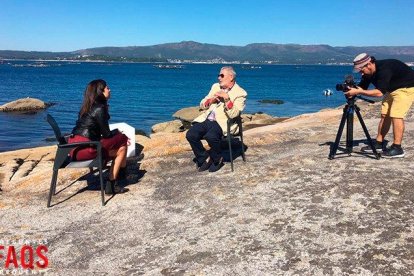 Un moment de l’entrevista amb Oubiña, exnarco gallec.