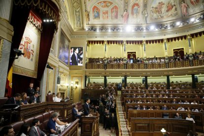 Sánchez, durant una intervenció al Congrés.