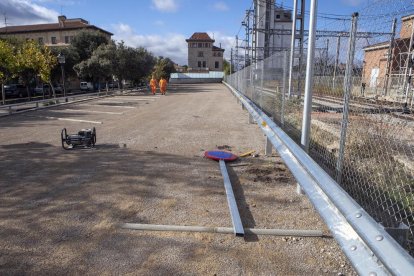 El nuevo parking gratuito de Cervera, que abrirá mañana. 