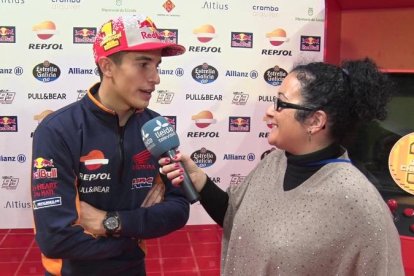 Eva Cortijo entrevista el guanyador de MotoGP, Marc Márquez.