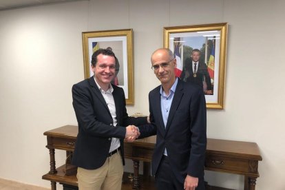 Òscar Ordeig y el jefe del Gobierno de Andorra, Toni Martí.