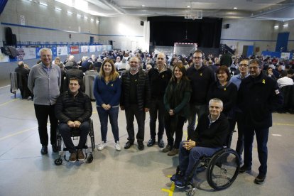 Marta Pascal al costat d’altres membres lleidatans del PDeCAT en un esmorzar a Alcoletge.