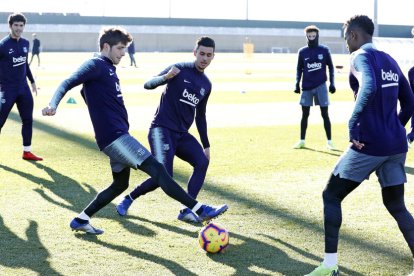 La plantilla azulgrana regresó ayer a los entrenamientos con la novedad de Sergi Roberto.