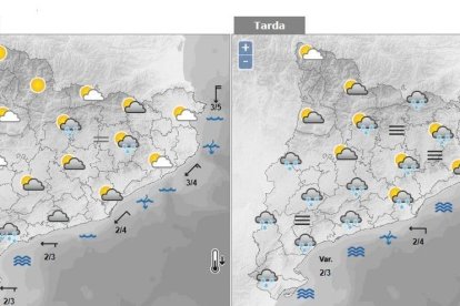 Predicció meteorològica per aquest dimarts