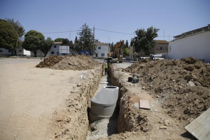 Imagen de archivo de las obras de mejora del alcantarillado de Sucs.