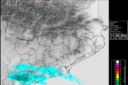 Imatge del radar de precipitació.