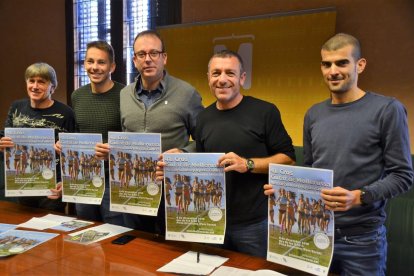 Jordi Aymerich, Fran Carrillo, Marc Solsona, Juli Niubó y Ricard Pastó, ayer en la presentación.