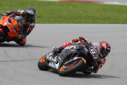 Marc, pilotando la Honda RC 213 V con el nuevo carenado aerodinámico.