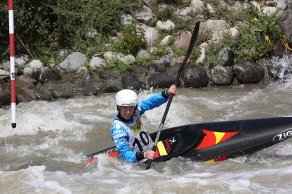 Marta Martínez, durante la competición de ayer.