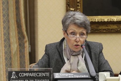 Rosa María Mateo, en la seua compareixença davant la Comissió Mixta de Control Parlamentari a RTVE.