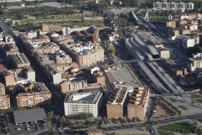 Vista aèria de l’estació de Renfe i l’entorn.