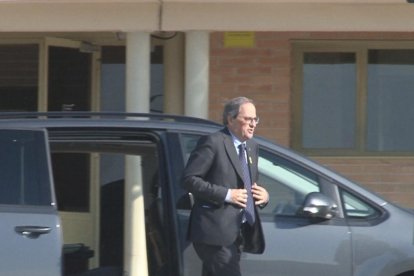 El president de la Generalitat, Quim Torra, en su llegada ayer a la cárcel de Soto del Real.