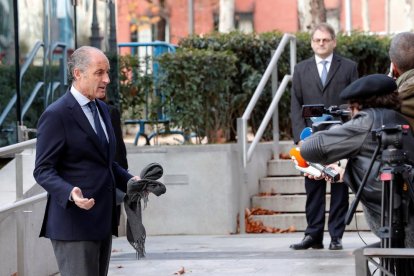 Francisco Camps a l’arribar a l’Audiència Nacional, ahir.