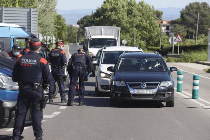 Un dels controls d’ahir dels Mossos d’Esquadra a Lleida.