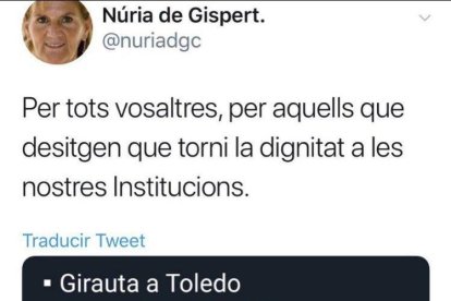 De Gispert retuiteja un fals tuit que diu 