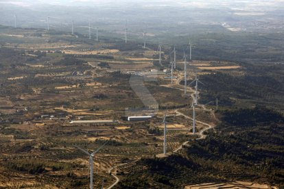 Vista aèria d'una zona de les Garrigues.