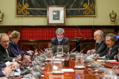 El president del CGPJ, Carlos Lesmes, va encapçalar el ple.