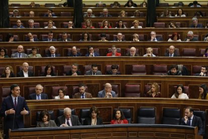 Pedro Sanchez, en una de sus intervenciones en el Congreso de los Diputados.