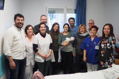 Imagen de la visita institucional de ayer a Lina en La Seu d’Urgell. 